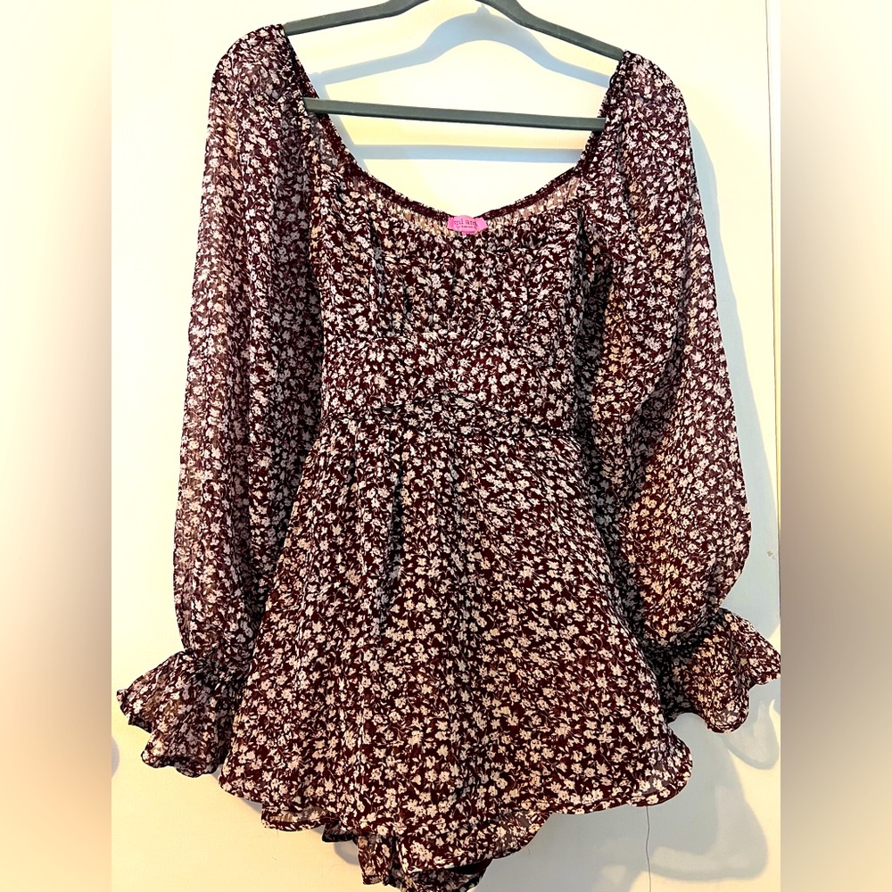 Women’s Burgundy Floral Romper